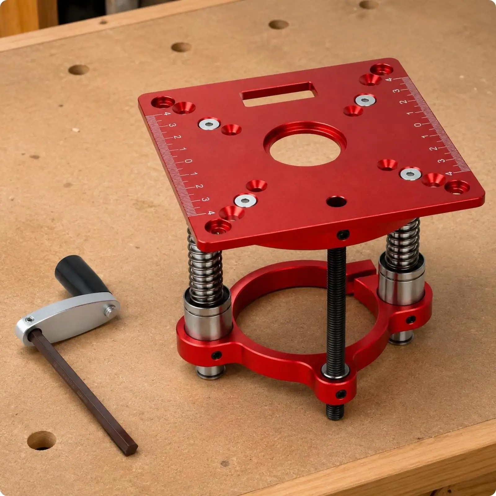 Manual Router Elevator Anodized Finish Router Table Elevator System Ruler