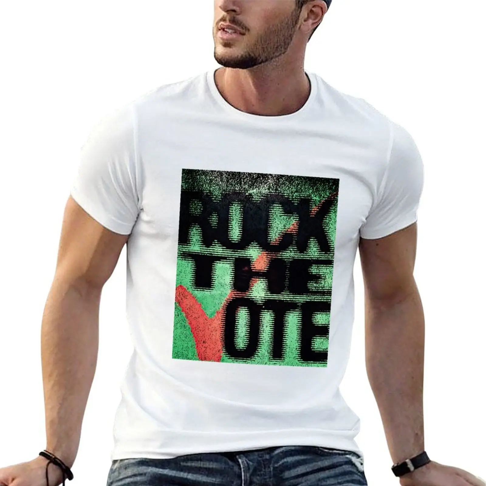 

Vintage Rock the Vote T-Shirt men t shirt cotton 100% t shirts for man pack white man t shirt heavy cotton T-shirt