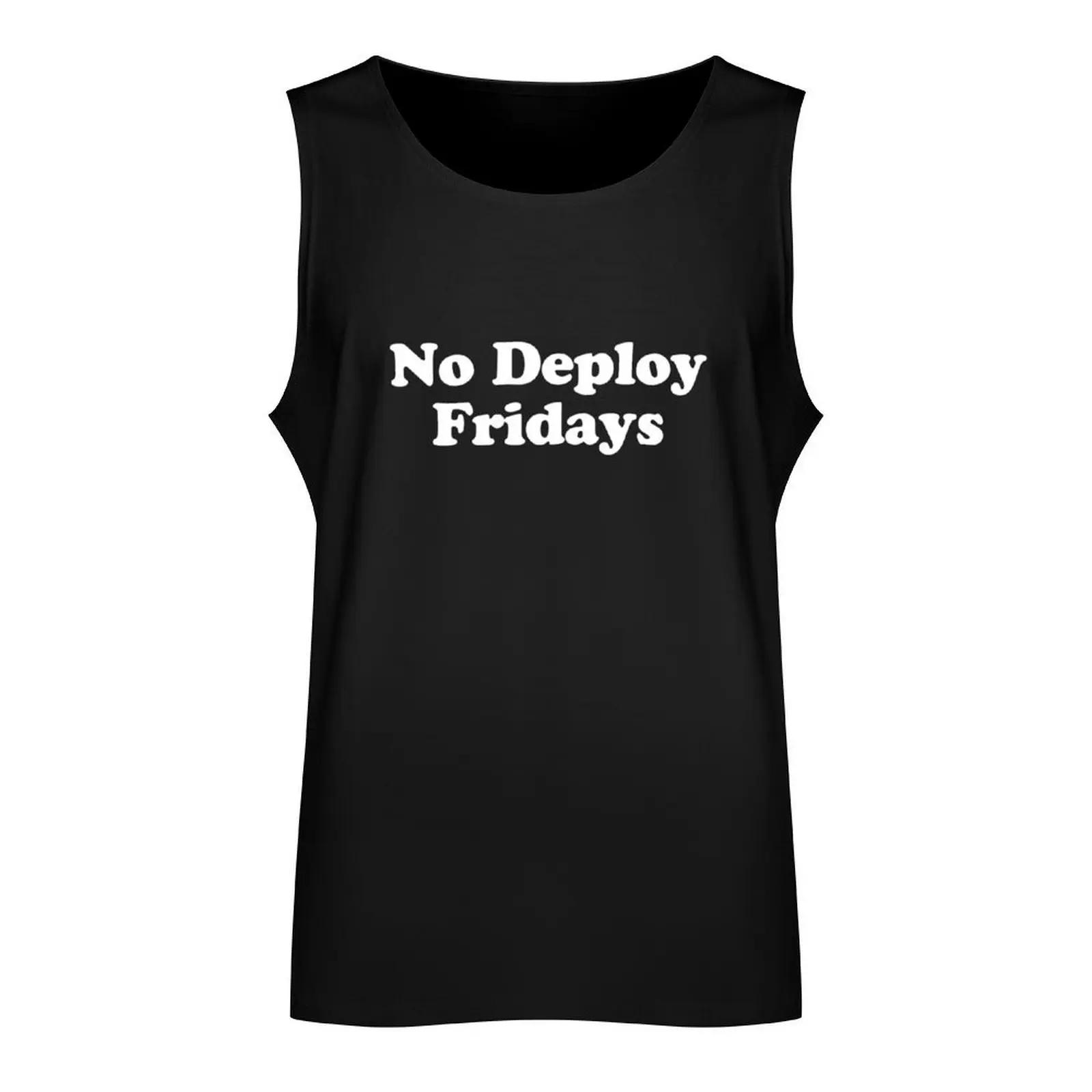 No Deploy Fridays Tank Top gym clothing fashion 2024 man Sports clothing summer Men's tops