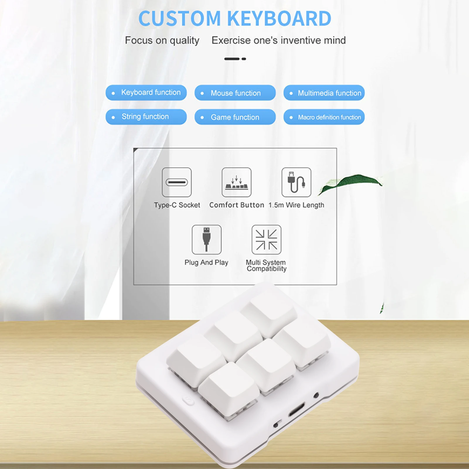

Механическая клавиатура Программируемая клавиатура Макро 6-клавишная клавиатура Трехрежимная 2,4G/BT/проводная клавиатура для копирования вставки для игр