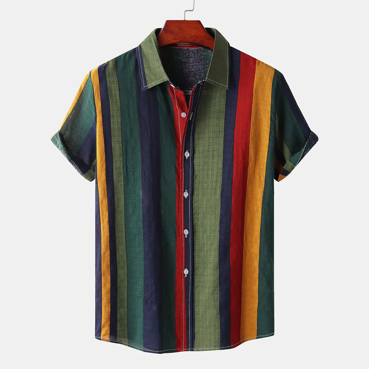 Men\'s Shirt Graphic Shirt Boho Shirt Tribal Classic Collar Yellow Red Blue Green Daily Beach Short Sleeve Clothing Apparel 3