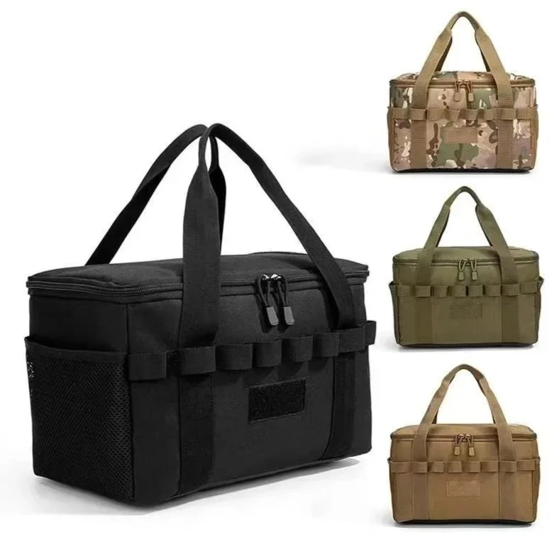 Portable Hand‑held Picnic Storage Bag Large Capacity Outdoor Tableware Camping Carry Gear