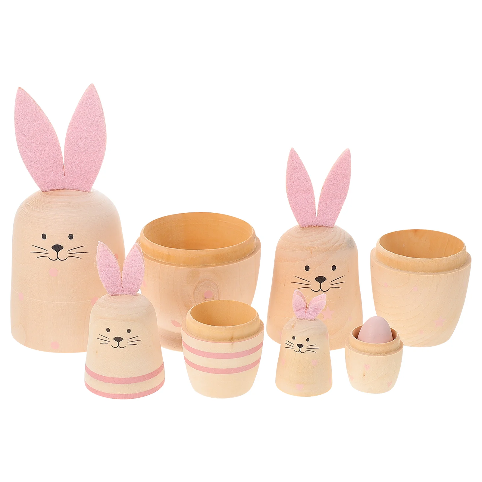 Poupées Babushka en bois pour enfants, lapin, jouets de Noël, jouets Matpoposhka, objets peints à la main, décoration russe