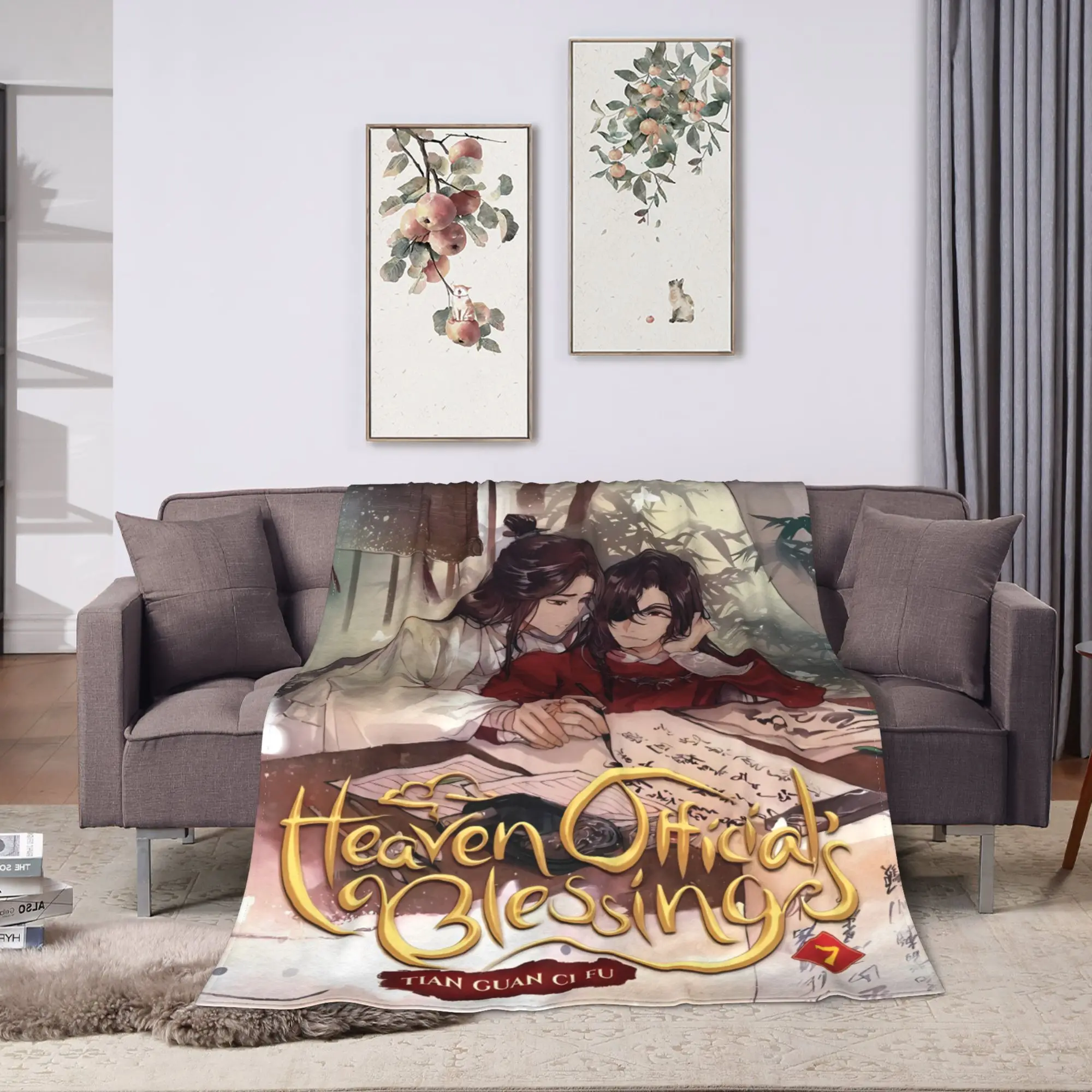 Heaven Official's Blessing Warm Tone Warm Soft Blanket Plush Throw Blanket Street Trend Home Decor Flannel Sofa Bed Cover