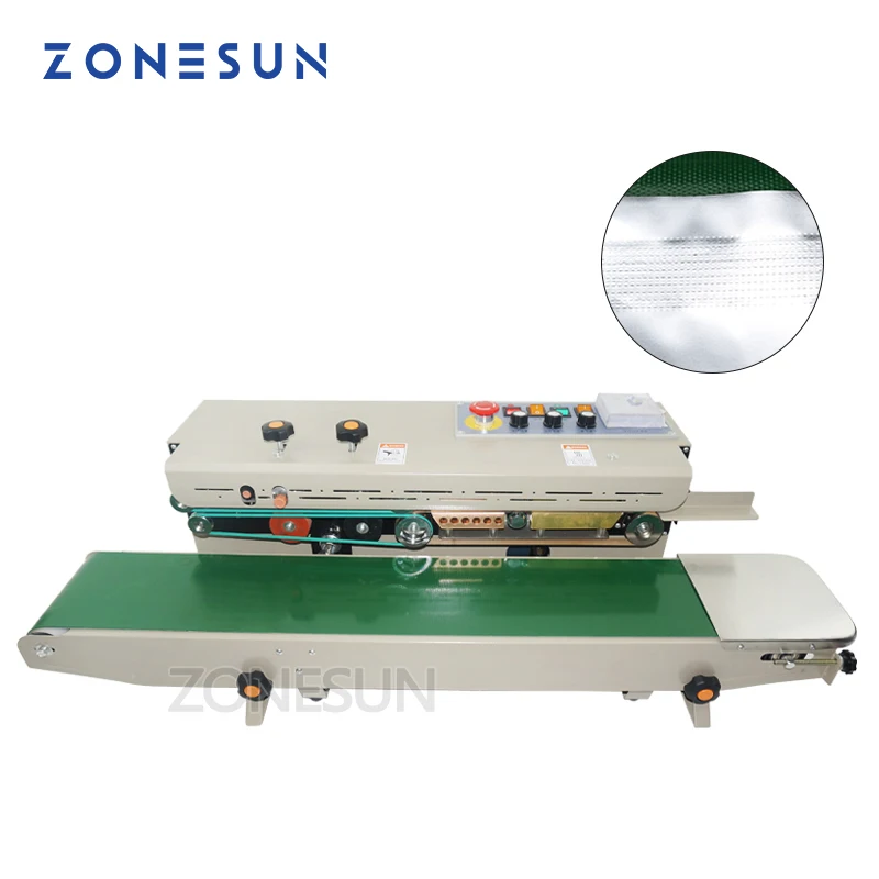 

ZONESUN Plastic Bag Soild Ink Continuous Band Sealer Sealing Machine 1000, Expanded Food Band Sealer