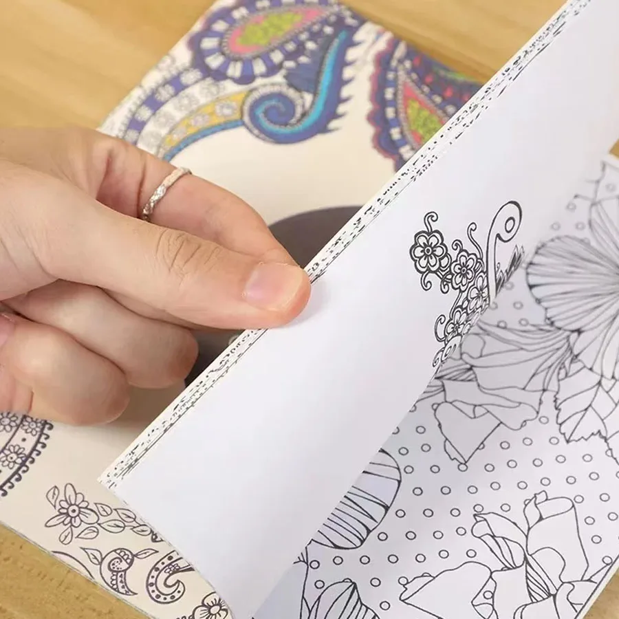 24 Pages Small Size 18.5*18.5cm Mandalas Coloring Book For Adults Children Relieve Stress Kill Time Secret Garden Graffiti Book