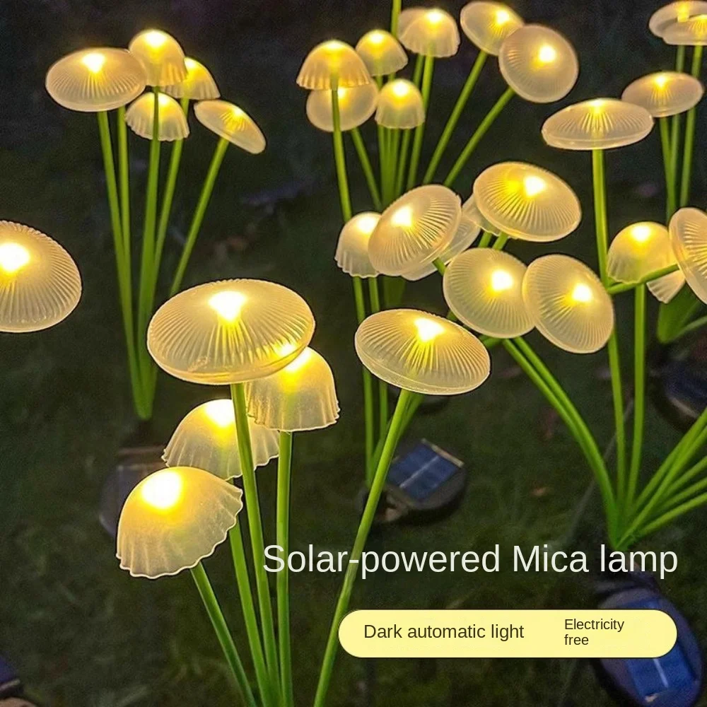 

Outdoor Solar Garden Lights Dual Mode LED Waterproof Jellyfish Lawn Lamp Holiday Party Lamp Artificial Flower Floor Lamp