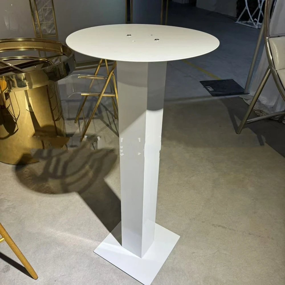 10pcs(20cm -120cm）Wedding Decoration White Cylinder Pedestal Stand Round Metal Pillar Cake Stand Decorations for Events Christm