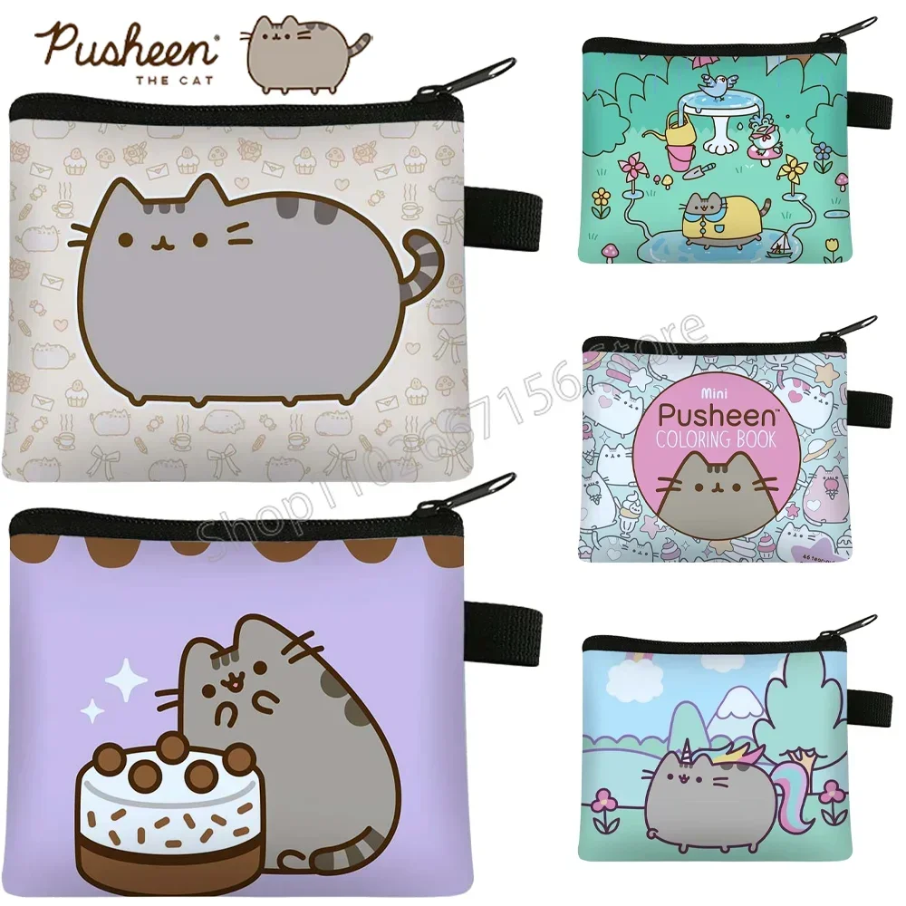 Kawaii Pusheen Teenagers Coin Purses Cartoon Anime Figures 3D Printed Wallets Protable Cute Wallets Birthday Christmas Gifts