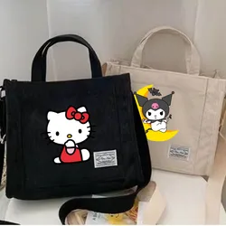 HelloKittys Kuromis Bags Large Capacity Canvas Hand Bag Canvas Tote Bags for Women Sanrioed Shoulder Bag Cotton Zipper Handbags