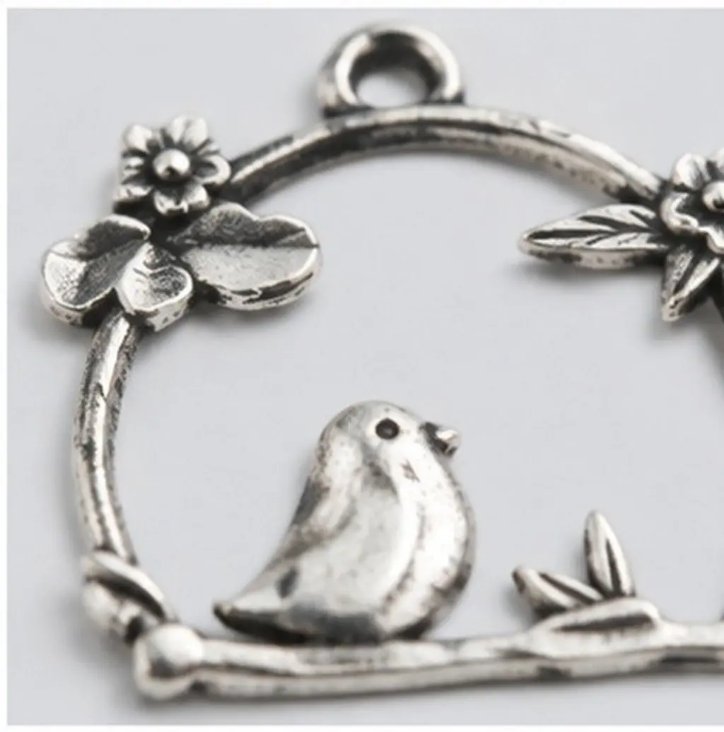 20Pcs Unique Shape Alloy Bird in Cage Pendant Charms for DIY Charm Jewelry Making Necklace Bracelet Dangle Cosplay Costume Gift