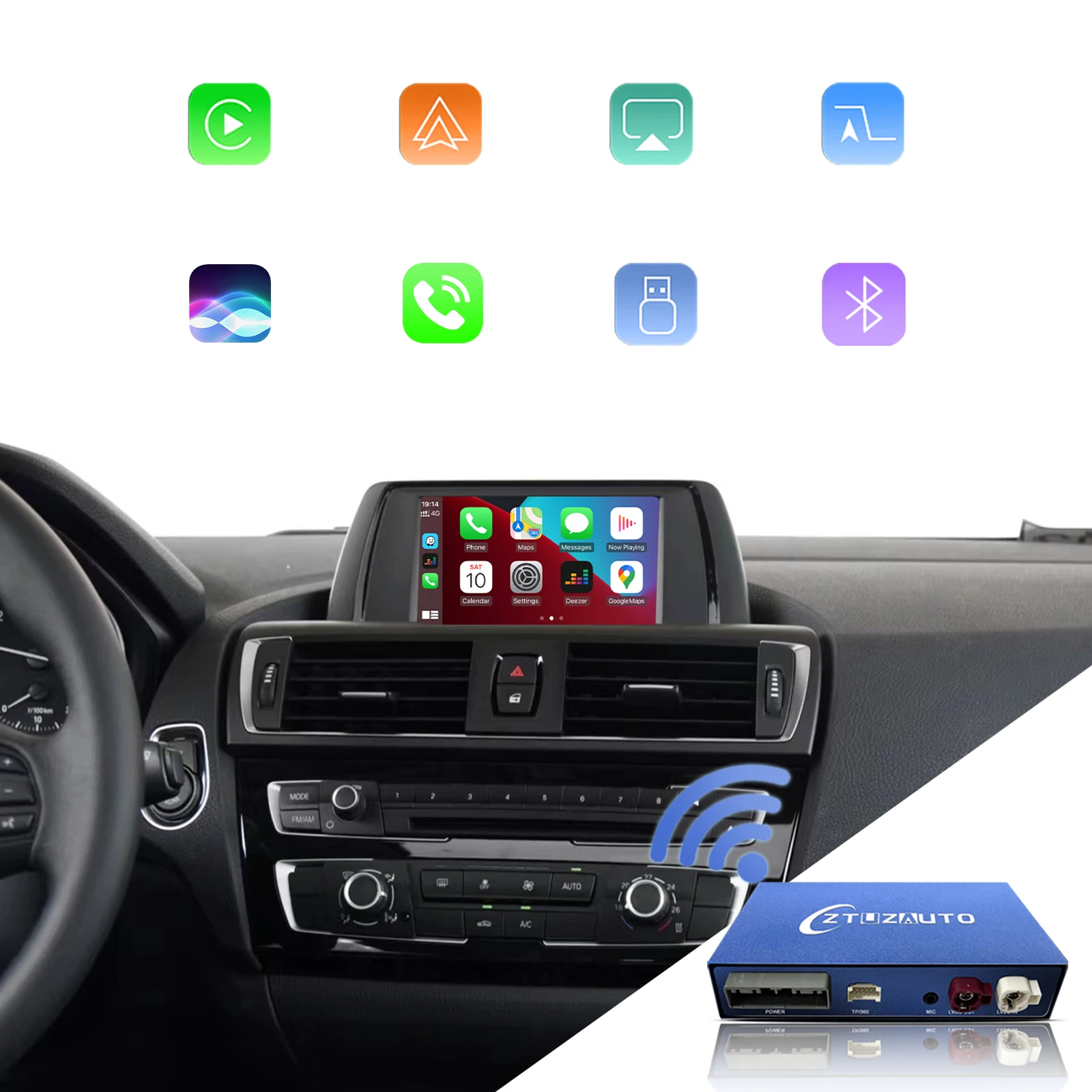 Wireless Android Auto Carplay for BMW NBT 1 2 3 4 5 7 Series X1 X3 X4 X5 X6 F15 F16 F25 F26 F48 F01 F10 F11 F22 F20 F30 F32