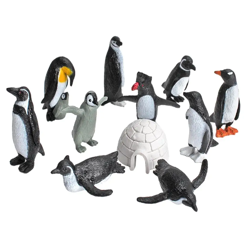 11Pcs Simulation Animal Penguin Toy Preschool Toy for Birthday Gifts