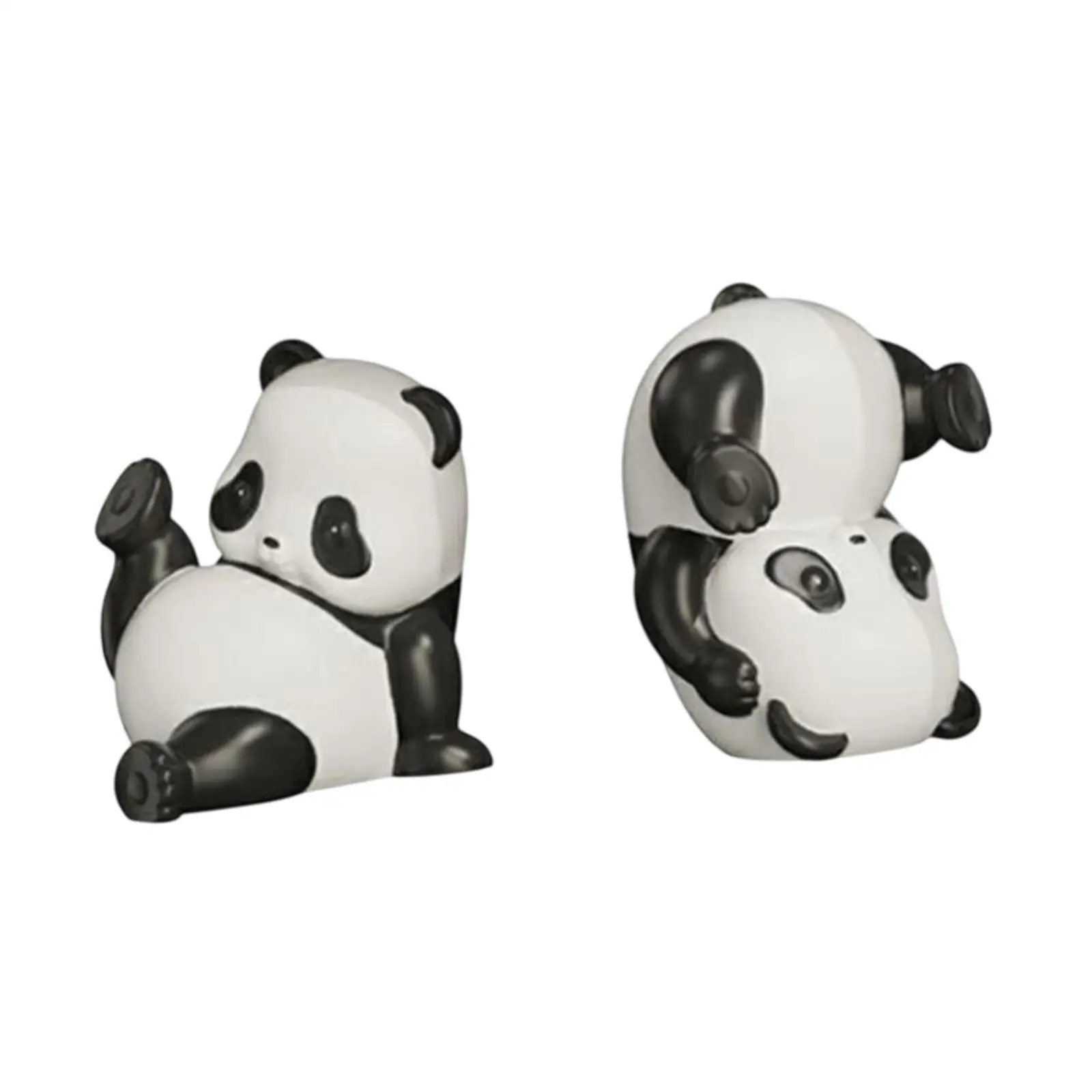 2 Pieces Panda Statues Bookends Gift for Bookshelves Study Office Desk