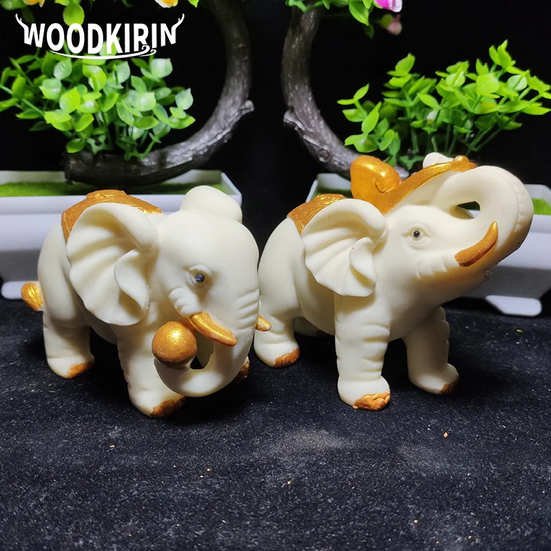 Tracing Gold Ping An Ruyi Elephant Animal Statue Resin sculpture Home Decorations Wedding Gift Free delivery A pair