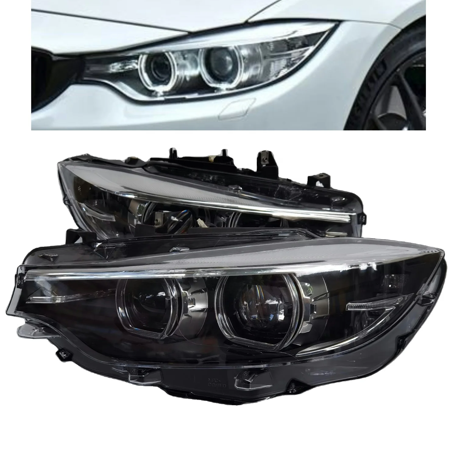 F32 F33 2017-2020 LED Front Headlight Assembly OEM Plug and Play Angel Eye Auto Lamp Parts