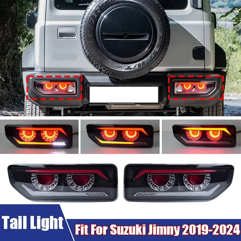Automobile LED Tail Light Assembly Car Modification Accessories Driving Brake Turn Signal Lamp Fit For Suzuki Jimny 2019-2024