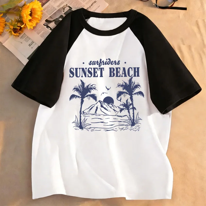 Fashion Sunset Beach Shirt Design T Shirts Graphic Kids Children's T-shirt Boys Girls Summer Spring Casual Top Tee