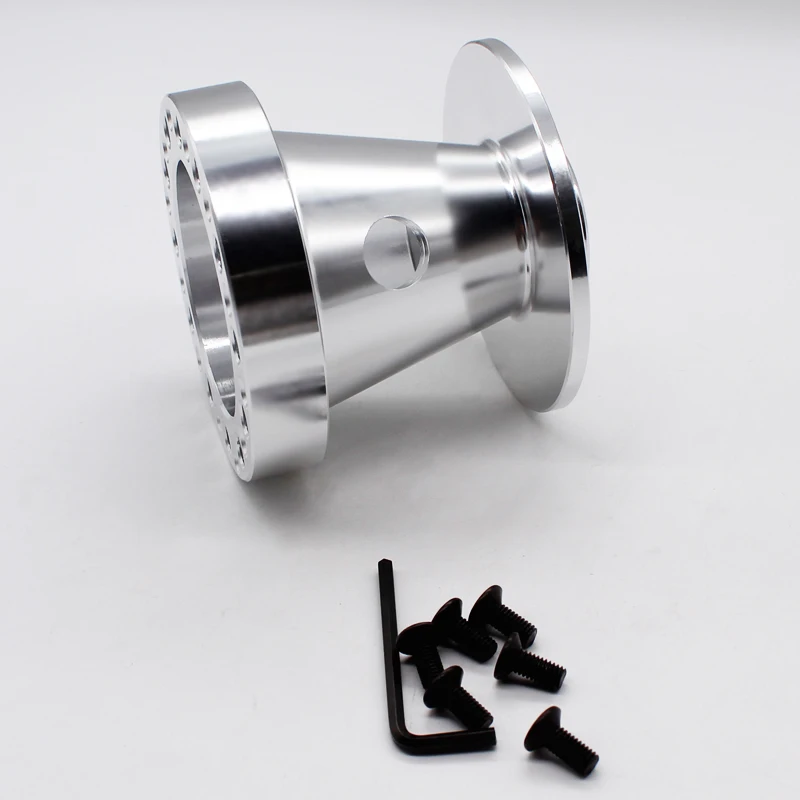 DEFT 6-Hole Racing Steering Wheel Hub Adapter Boss Kit For Mitsubishi Eclipse Galant Lancer silver Aluminum Steering Wheel Base
