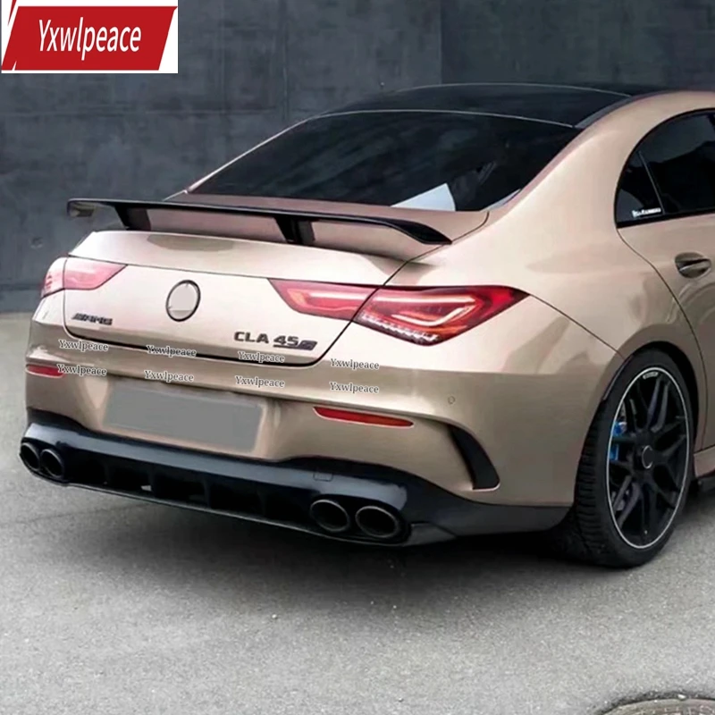 GT Style ABS Glossy Black Rear Trunk Lip Spoiler Wing For Mercedes Benz W118 C118 CLA35 CLA180 200 250 CLA45 AMG Line 2019-2023