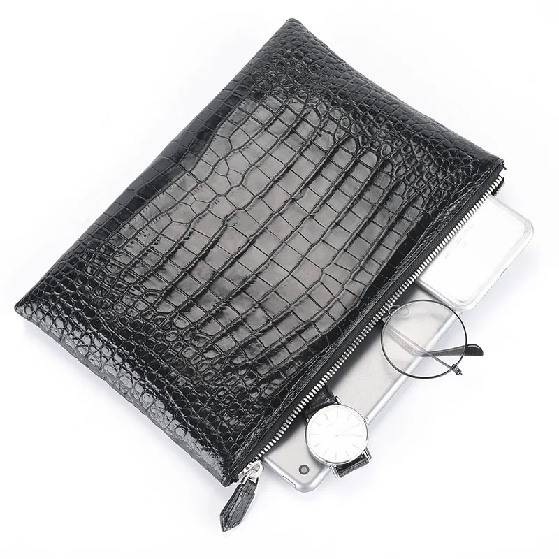 

Mens Wallet Leather Genuine Luxury Briefcase High Quality Zipper Clutch Bag Casual Underarm Leisure Handbag Fashion Envelope Bag