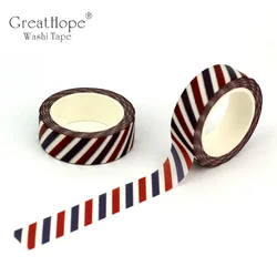 Bande Washi Strihear alertes onale, motif de courrier aérien, masque de bricolage, licence de scrapbooking, fournitures mignonnes, rouge, blanc, bleu, 1 rouleau, 10m