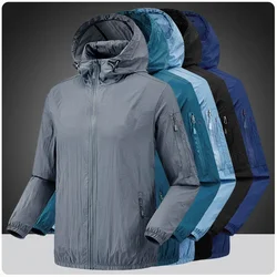 Summer Men's Skin Quick Dry Hiking Jacket Waterproof Sun UV Protection Coats Men Outdoor Sports Fishing Camping Running Jacket