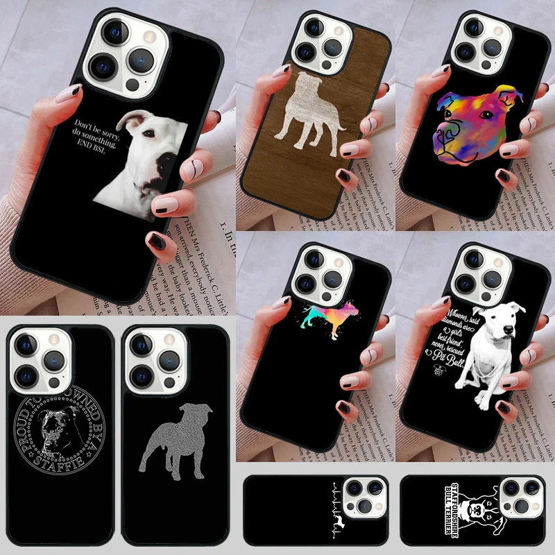 Staffy Staffordshire Bull Terrier Phone Case cover For iPhone 14 13 15 16 Pro Max Coque 12 11 Pro Max For Apple 8 PLUS 7 6S XS