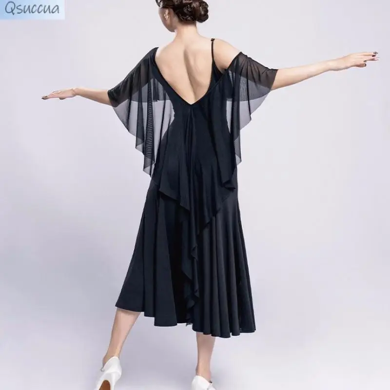 Jupe de danse moderne pour femme, grande robe de danse de salon, costume de danse latine, danse standard nationale de valse