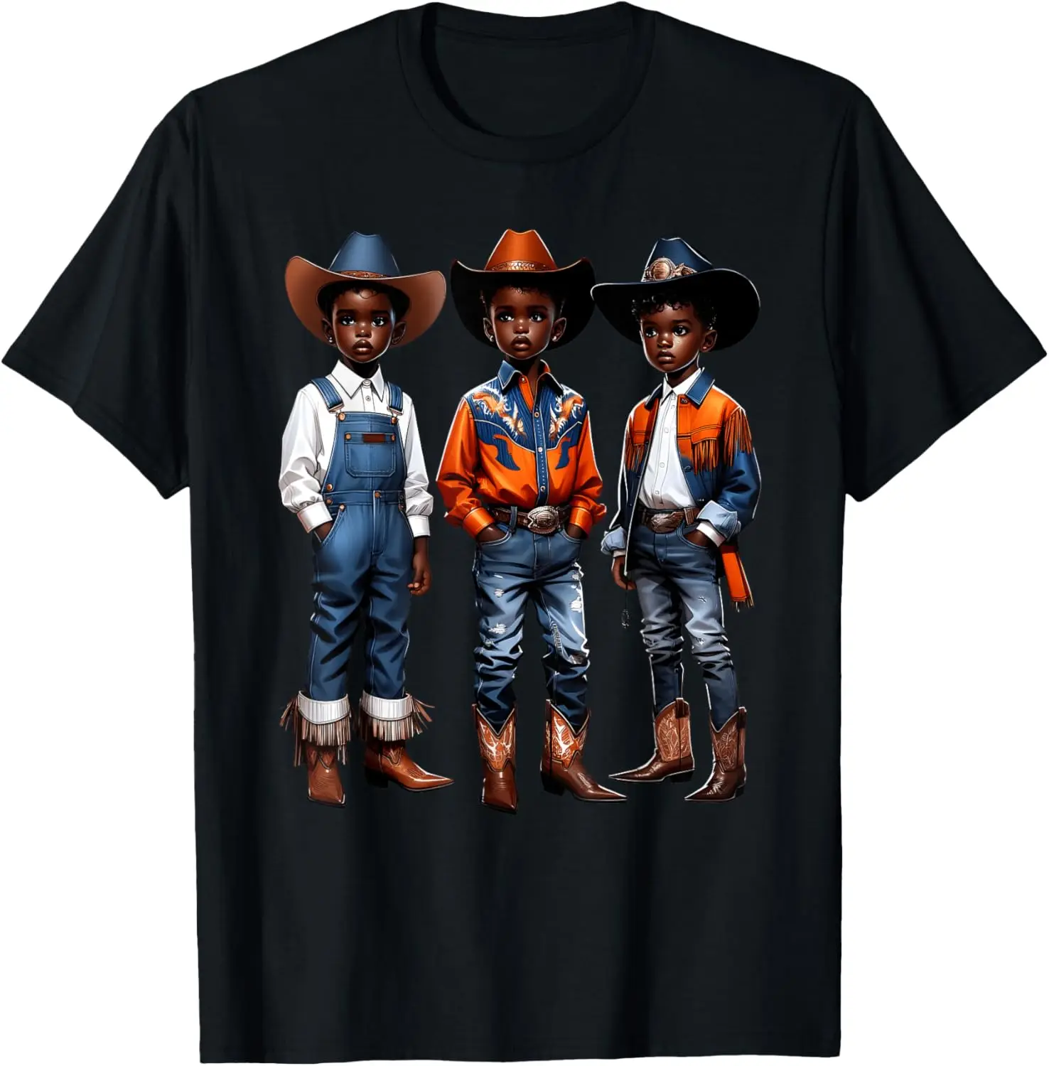 

Детская футболка Black Cowboy Western Rodeo Melanin Black History Texas