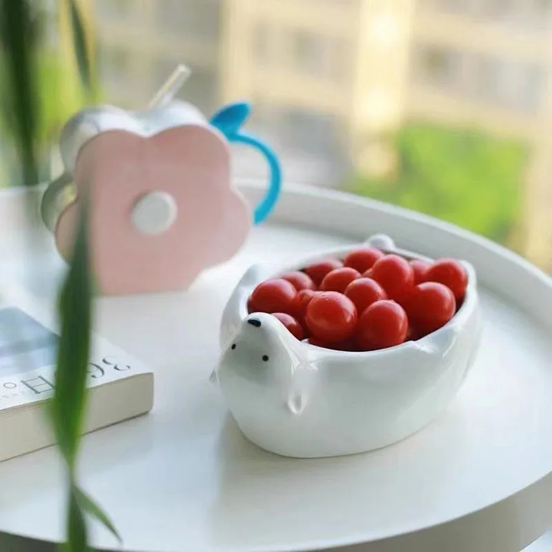 Cute Polar Bear Ceramic Bowl Noodle Soup Bowl Fruit Dessert Salad Bowl Home Kitchens Creative Animal Tableware