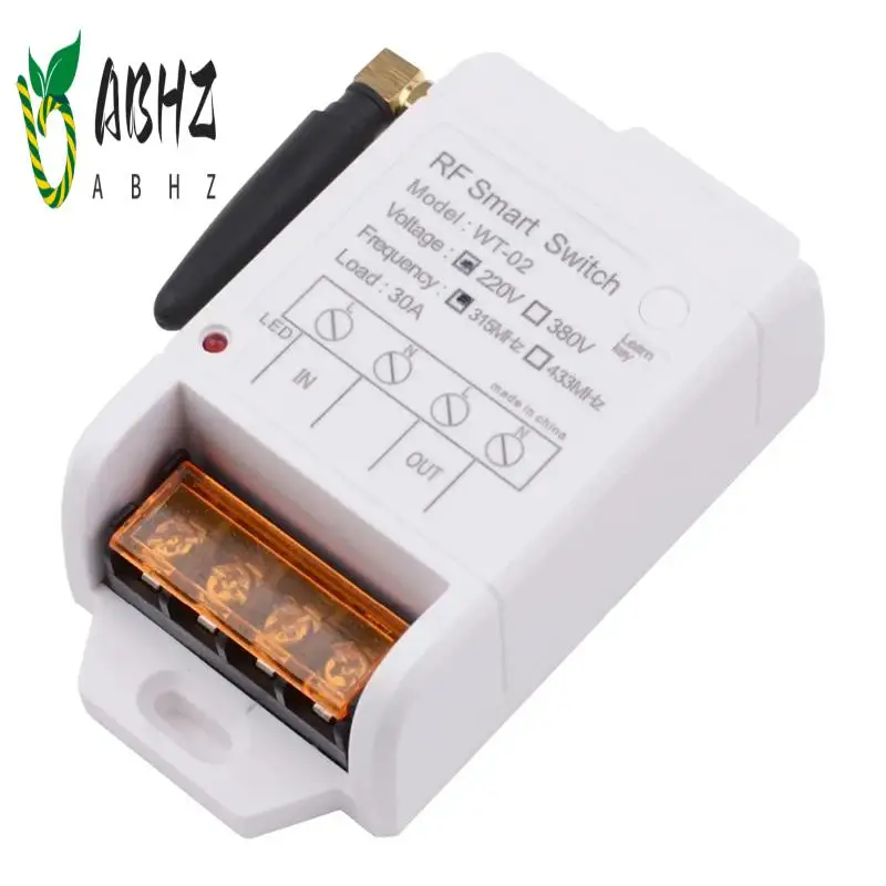 

ABHZ-WT-02 AC 220 В 1CH 30A реле беспроводной пульт дистанционного управления приемник 433 МГц + передатчик 3000 м для водяного насоса светодиодный светильник