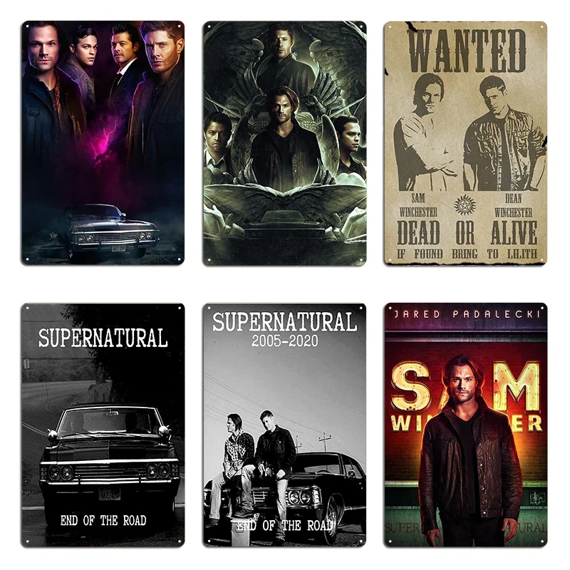 La chanson reste intemporelle - Sam Winchester - Winchester recherché mort ou vivant - Plaque murale en métal - Design cinéma - Affiche en étain