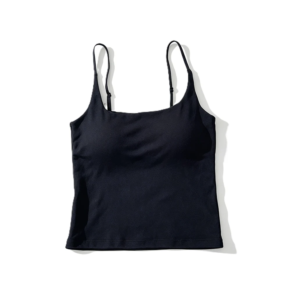Women's Solid Color Tank For Top with Built-In Bra Support in Regular for Fit Made from Soft Cotton for Everyday Wear