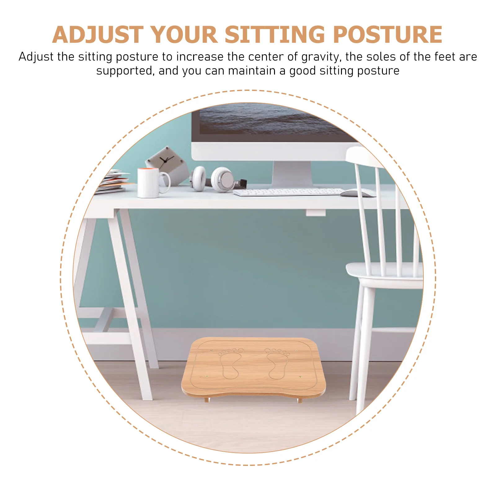 

Small Plastic Foot Stool Footrest Under Desk Office Convenient Raised Foot Rest Non Slip Sturdy Practical Use Office Stool