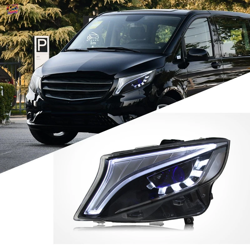 

Подходит для Mercedes-Benz V-Class Vito, модификация фар New Vito, концептуальная версия, светодиодные дневные ходовые огни.