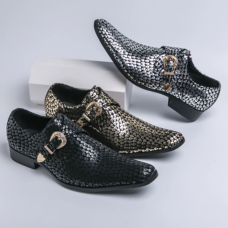 Fashion Chelsea Dress Shoes For Men Slip On Party Loafers Formal Social Shoe Male Wedding Footwear