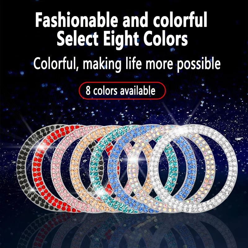 Decoration Ring Diamond Rhinestone Car Decor One Click Start Button Engine Start Stop Switch Button Cover