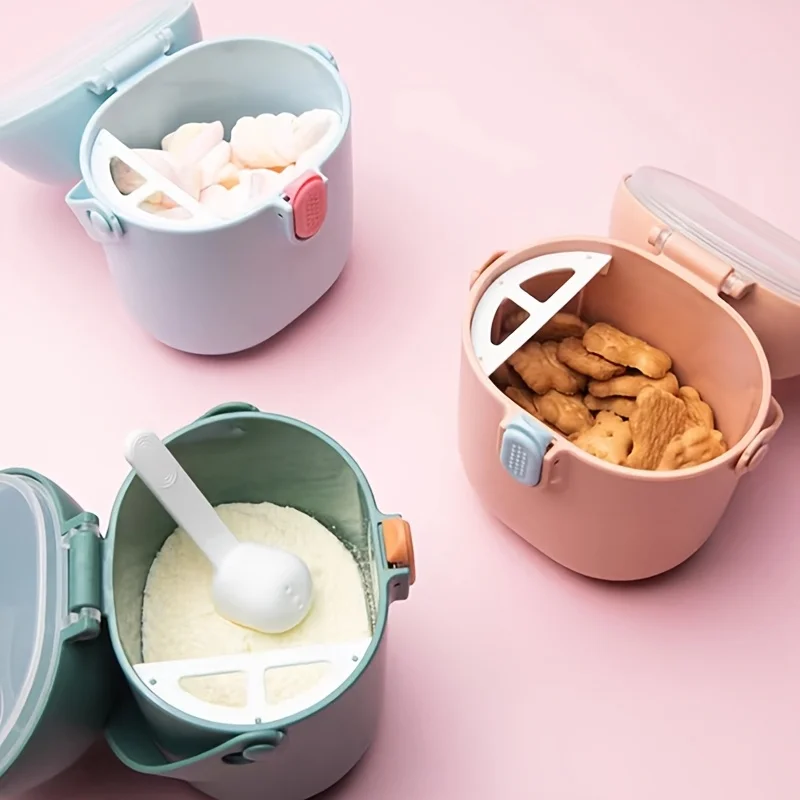 موزع تركيبة للأطفال - حاوية محمولة ذات سعة كبيرة ومقاومة للرطوبة للوجبات الخفيفة وتخزين الطعام مع غطاء قفل