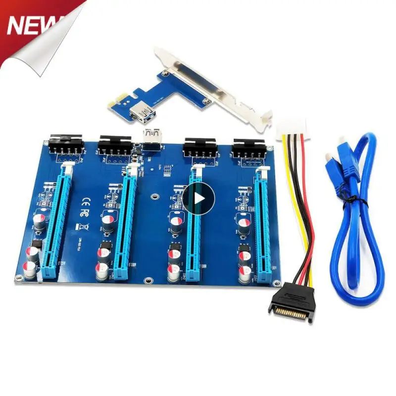 PCI-E X1 toI-E X16 Expansion Kit 1 to 4 Port PCI Express Switch Multiplier HUB Riser Card for BTC Miner Expansion