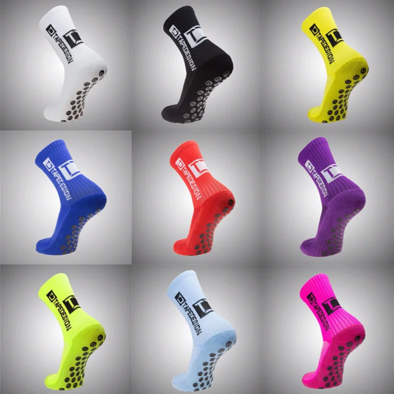 2024 New Football Socks Anti Slip tapedesign Round Silicone Suction Cup Grip Soccer Socks Sports Men Women Baseball Rugby Sock