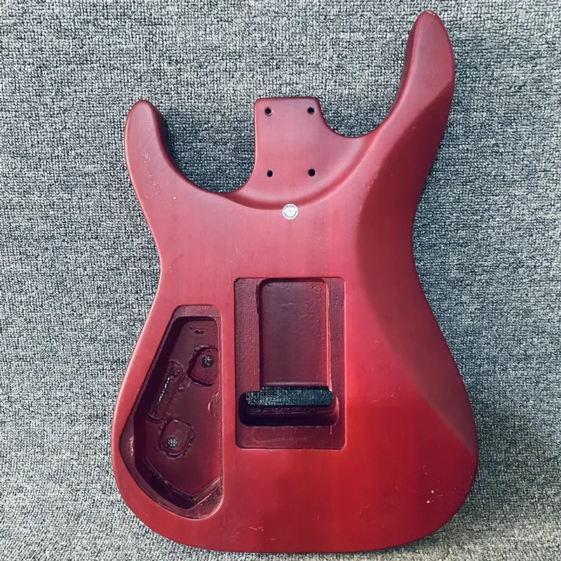 EB622 Matte Wine Red Color Guitar Body with HH Pickup+Tremolo for 6 Strings Strato Guitar Replace and DIY Solid Redwood