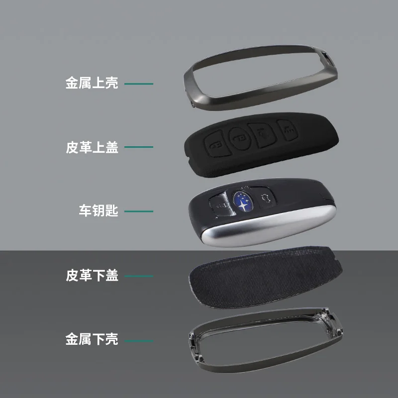 غطاء حافظة مفاتيح السيارة من الجلد من سبائك الزنك لسوبارو BRZ STI XV SV فورستر ليجاسي Outback Crosstrek Impreza WRX Ascent ملحقات #6