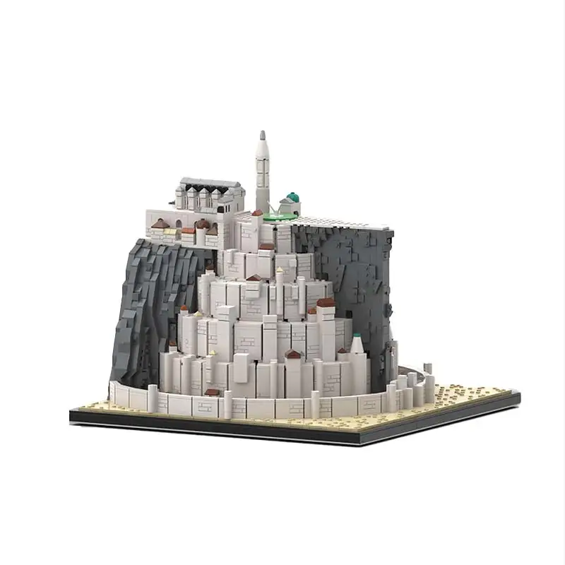 MOC العمارة الرائعة المدينة البيضاء LOTR وحدات العمارة بنة لتقوم بها بنفسك تجميع الطوب لغز لعبة هدايا عيد الميلاد ﻿