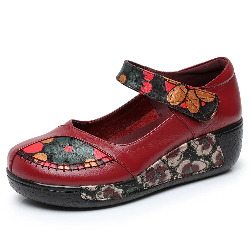 2023 New Classic Print Top in pelle bovina scarpe alla moda scarpe in pelle da donna scarpe con tacco medio spesso Comfort eleganti scarpe alla moda