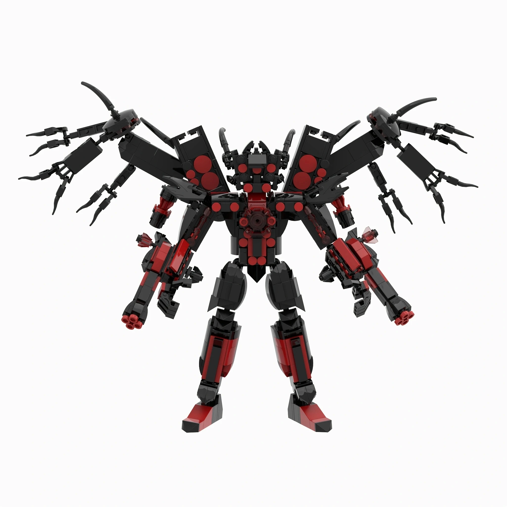 MOC ‌ Triplo titã som mech 729 pçs blocos de construção robô modelo diy ci-fi áudio brinquedo presente para colecionadores adultos