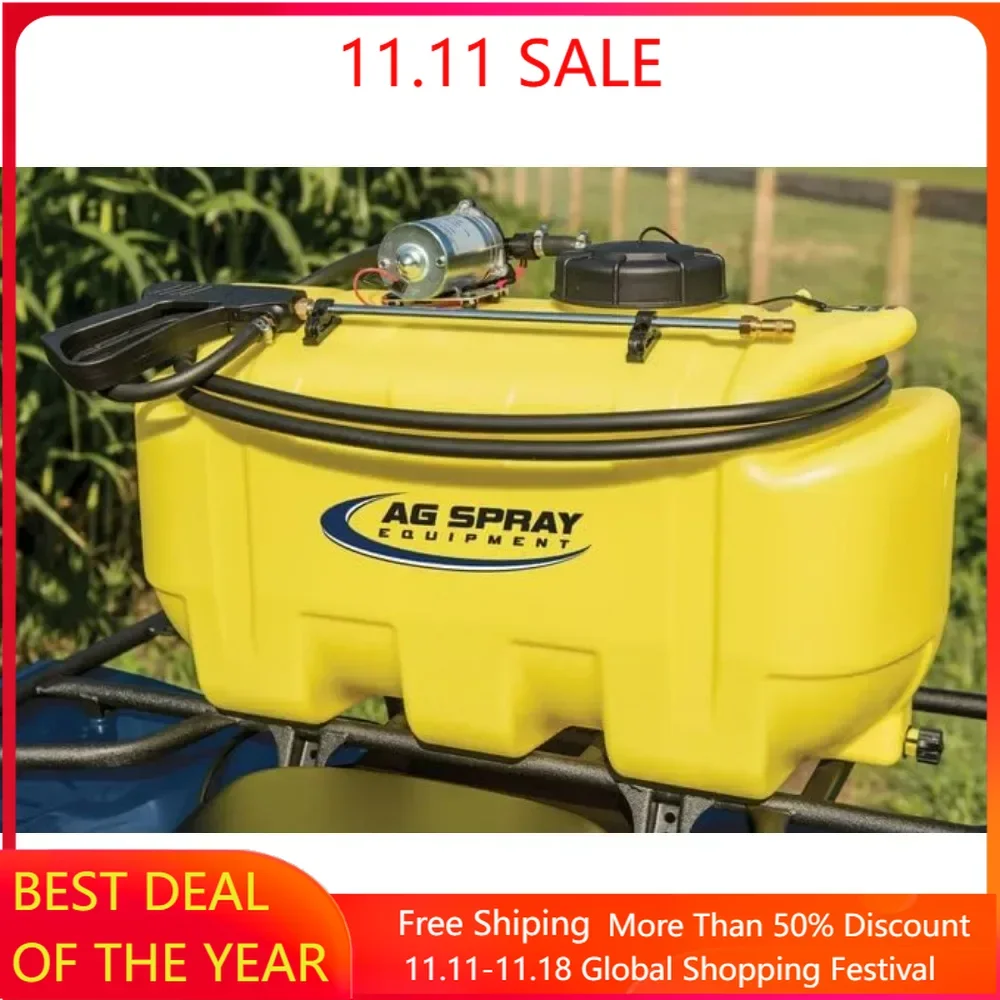 25 Gallon Gold Spot Sprayer 2.2 GPM, Deluxe Handgun Included with 15 Foot Hose, Mounted ATV and UTVs, Built in Drain, Sprayers