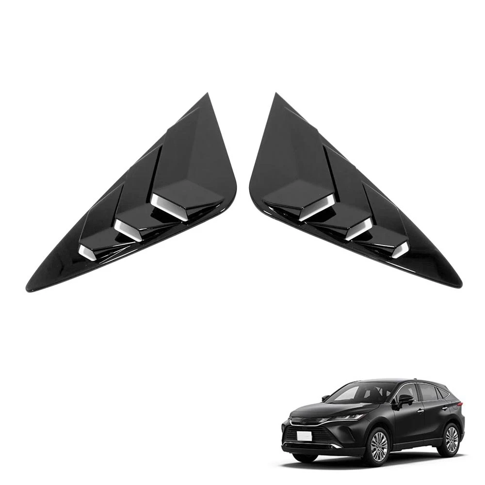 Car Glossy Black Rear Window Triangle Louver Shutter Cover Trim for Toyota Harrier Venza 2020+ Window Side Vent Trim