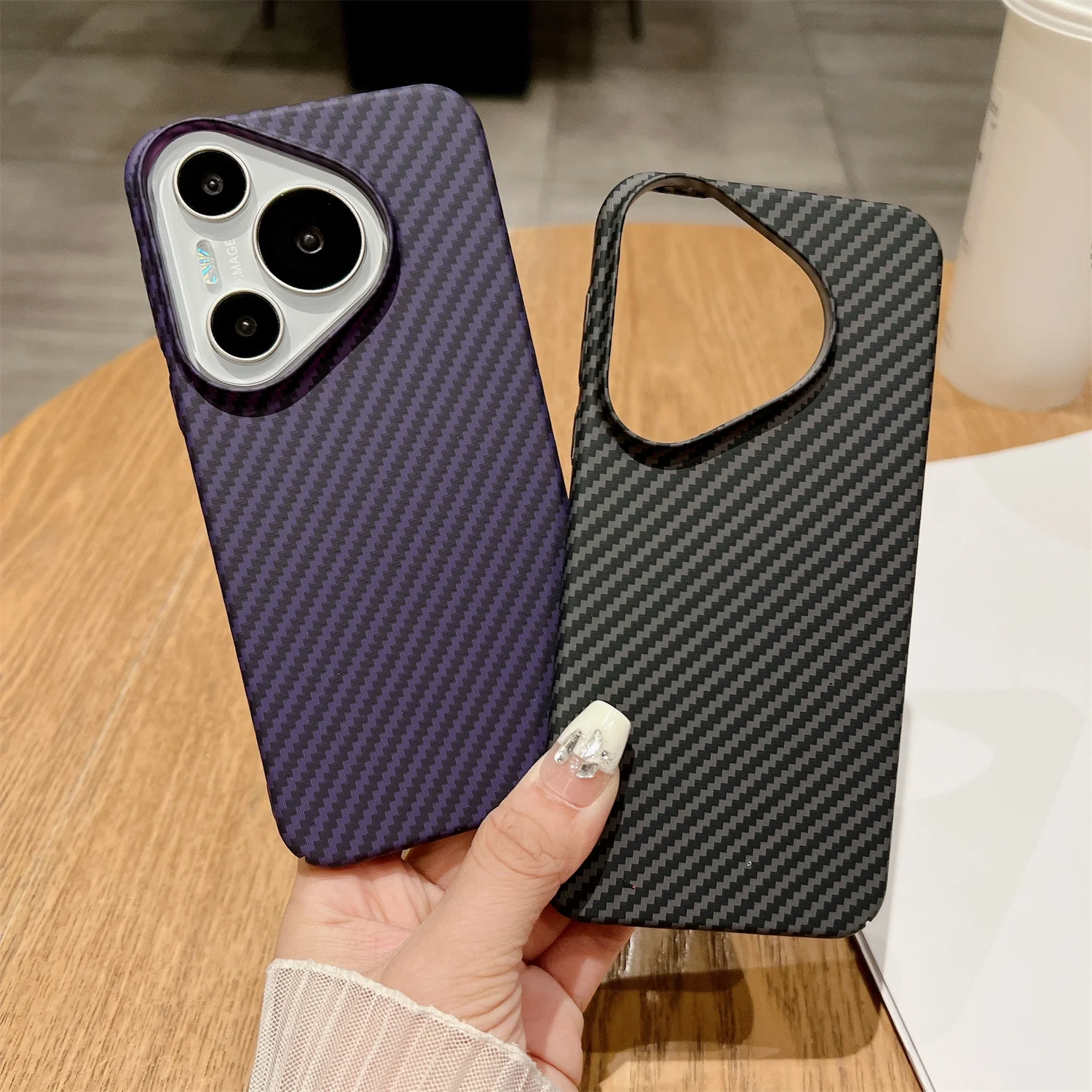 

Luxury Ultra-Thin Carbon Fiber Texture Case for Huawei Pura 70/Pura 10 Pro/Pura 70 Pro Plus Skin Feel Slim Fit Protective Cover