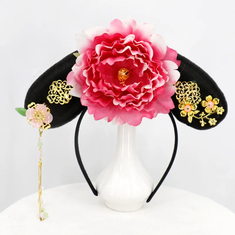 12 Style Chinese Qing Dynasty Princess Empress Hair Accessories Women Qitou Headdress Funny Masquerade Carnival Festival Cosplay